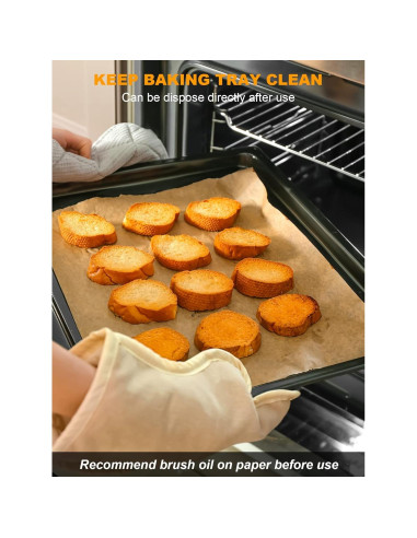 SMARTAKE 300 Hojas de Papel Pergamino 30x40 cm Anti-adherente