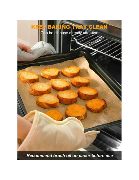 SMARTAKE 300 Hojas de Papel Pergamino 30x40 cm Anti-adherente