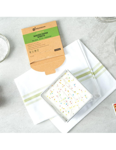 Hojas de papel pergamino Restaurantware 5x5" 200 unidades sin blanquear