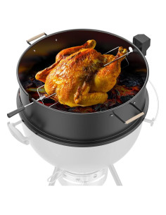 Kit Parrilla Rotisserie Keesha para Pollo 22" Acero Inoxidable