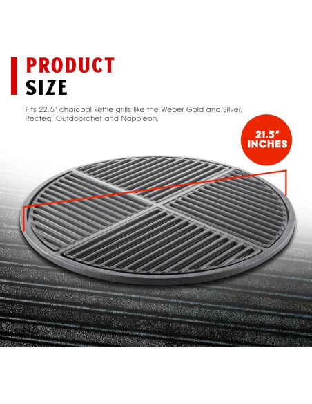 Rejilla Modular Hierro Fundido Craycort 54.3 cm Pre-Sazonada