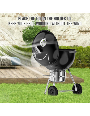 Soporte de Tapa de Parrilla Skyflame Acero Inoxidable 18-26"