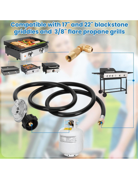 Regulador de Propano y Manguera Iococee 1.98m para Blackstone