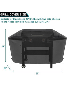 Cubierta de Plancha ZJYWSCH para Blackstone 71 cm con Doble Estante 2