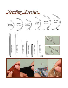 Kit de Costura BAGERLA 48 Piezas Agujas y Hilos Tapicería 2