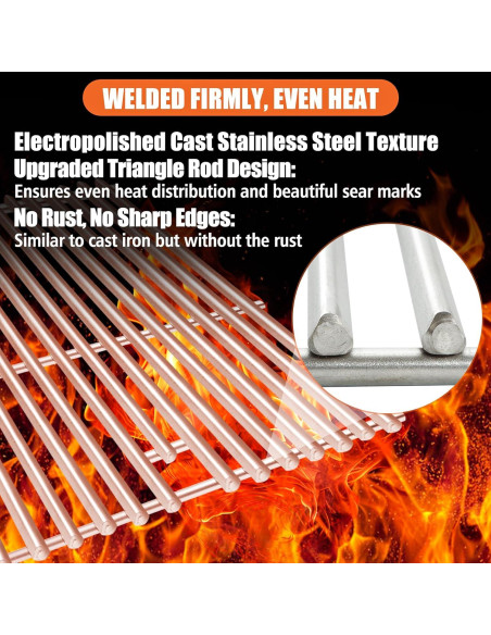 Rejillas de Cocina Acero Inoxidable SafBbcue 43.2cm Paquete de 2