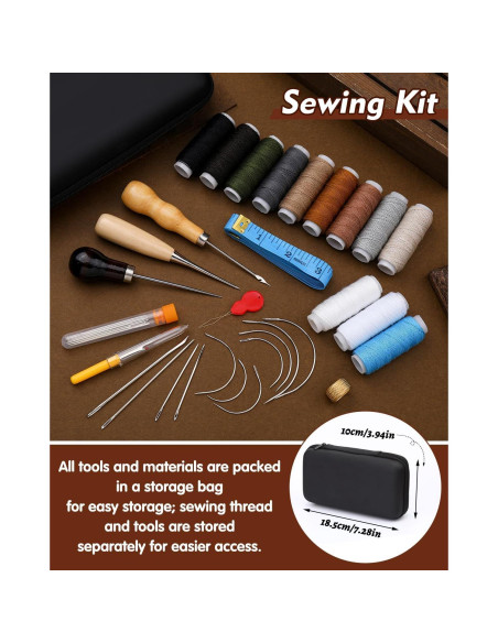 Kit de Costura BAGERLA 48 Piezas Agujas y Hilos Tapicería Kit de Costura BAGERLA 48 Piezas Agujas y Hilos Tapicería