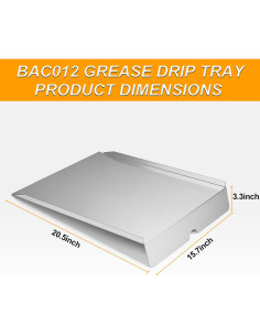 Bandeja de Goteo de Acero Inoxidable Traeger BAC012 52.1x39.9cm 2