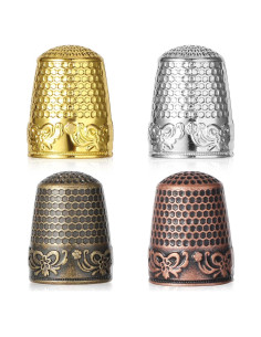 4 Dedales de Metal Grevosea para Coser a Mano - 4 Colores