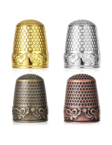 4 Dedales de Metal Grevosea para Coser a Mano - 4 Colores