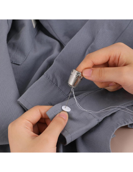 4 Dedales de Metal Inoxidable Plateados para Costura DIY 4 Dedales de Metal Inoxidable Plateados para Costura DIY