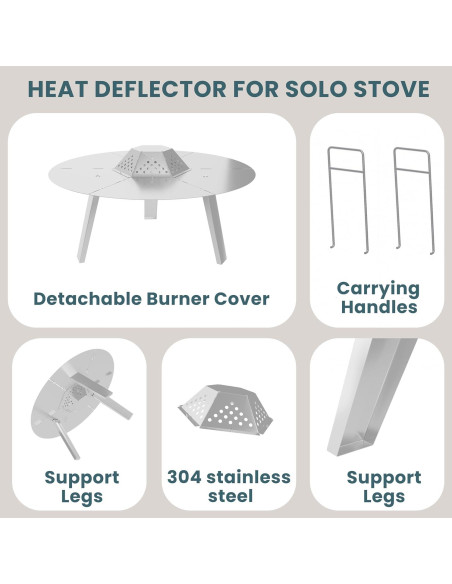 Deflector de Calor Genérico para Solo Stove Bonfire 49.5 cm