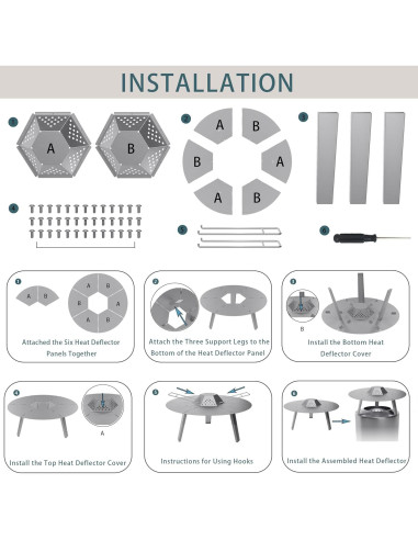 Deflector de Calor Genérico para Solo Stove Bonfire 49.5 cm