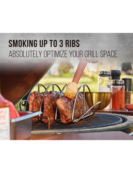 Soporte para Costillas BBQ GriAddict Acero Inoxidable 3 Costillas
