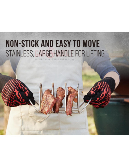 Soporte para Costillas BBQ GriAddict Acero Inoxidable 3 Costillas