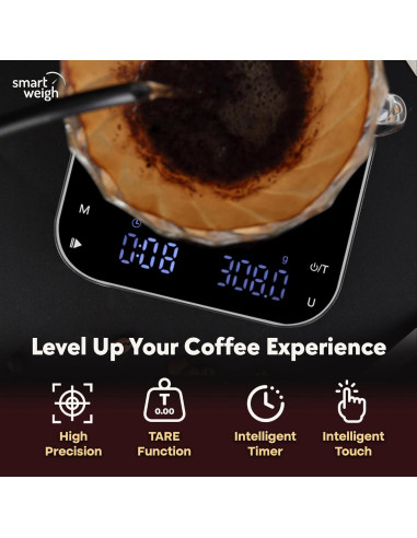 Báscula de Café Digital Smart Weigh 3000g x 0.1g LED