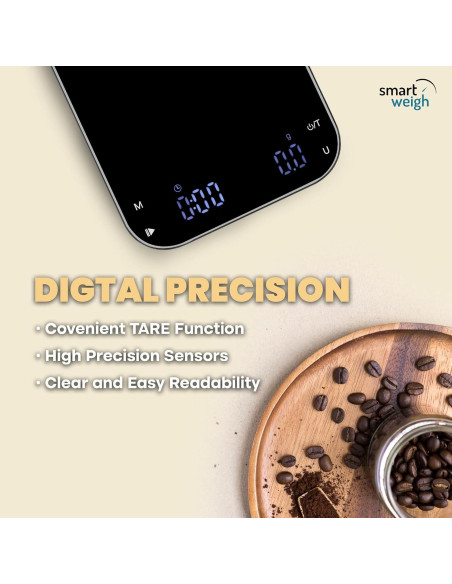 Báscula de Café Digital Smart Weigh 3000g x 0.1g LED