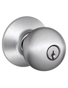 Perilla de Entrada con Llave SCHLAGE F51A Orbit Cromo Satinado