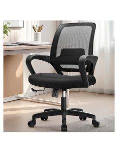 Silla de Oficina Ergonómica NEO de Malla Ajustable Negra