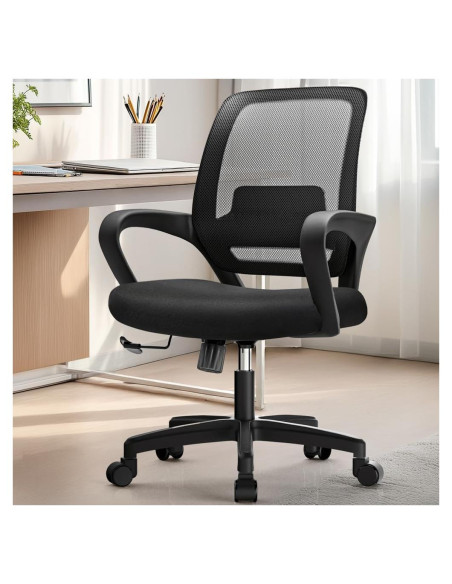 Silla de Oficina Ergonómica NEO de Malla Ajustable Negra
