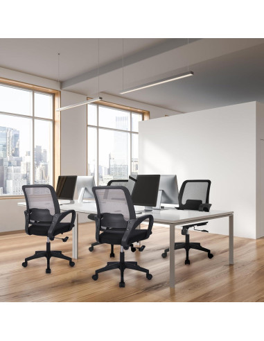 Silla de Oficina Ergonómica NEO de Malla Ajustable Negra