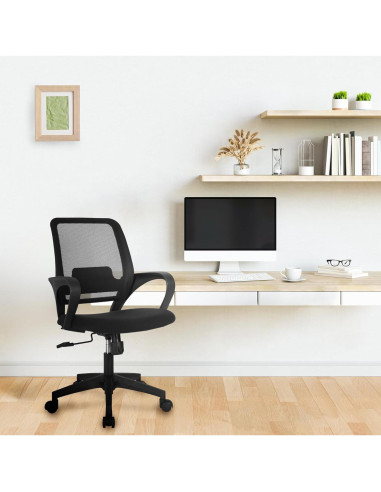 Silla de Oficina Ergonómica NEO de Malla Ajustable Negra