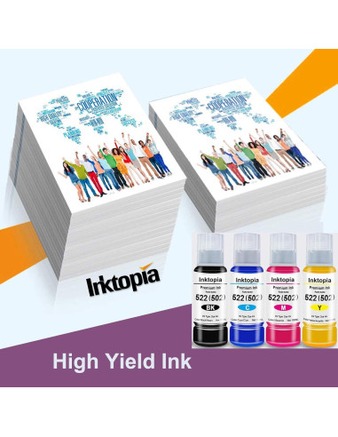 Botella de Tinta Inktopia T522 Recarga 600ml Compatible Epson