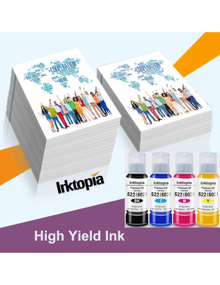 Botella de Tinta Inktopia T522 Recarga 600ml Compatible Epson