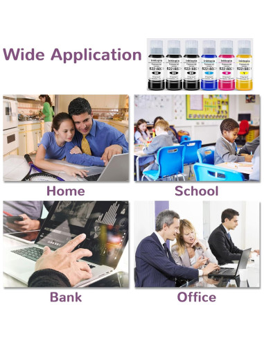 Botella de Tinta Inktopia T522 Recarga 600ml Compatible Epson