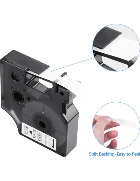 Cinta de Etiquetas Filery D1 45013 Negro sobre Blanco 12mm x 7m