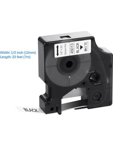 Cinta de Etiquetas Filery D1 45013 Negro sobre Blanco 12mm x 7m