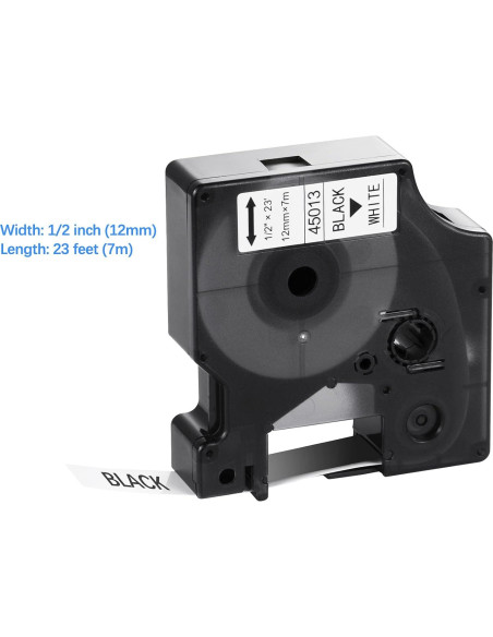 Cinta de Etiquetas Filery D1 45013 Negro sobre Blanco 12mm x 7m