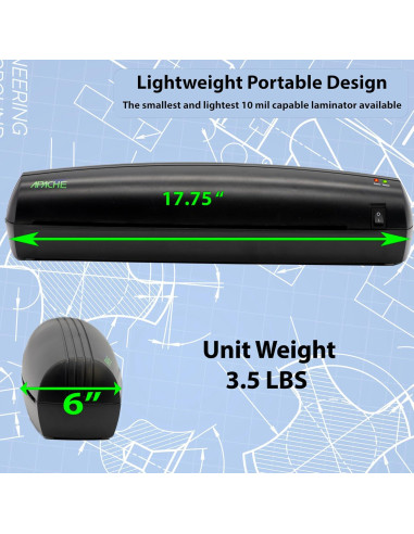 Máquina de Laminado Apache AL13W 33 cm A3 con 20 Hojas