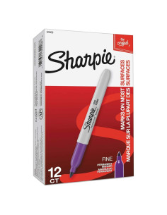 Marcador Permanente Punta Fina Sharpie 30008 Púrpura 12 Unidades