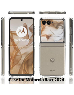 Funda Sucnakp para Motorola Razr 2024/2025 Gris TPU Transparente 2