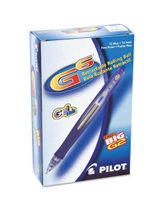Bolígrafos de Gel Pilot G2, Punta Fina 0.7 mm, Azul, 12 Unidades 2