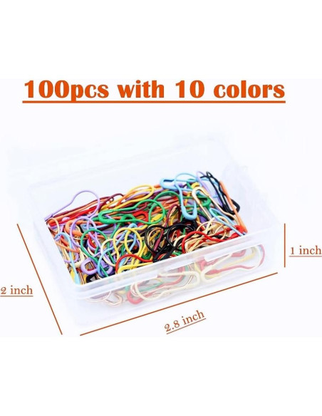 100 Alfileres de Seguridad de Metal Zo.Yehaa en 10 Colores