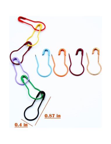 100 Alfileres de Seguridad de Metal Zo.Yehaa en 10 Colores