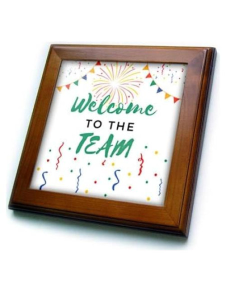 Azulejo Enmarcado 20x20 cm Bienvenido al Equipo 3dRose