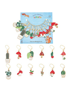 NBEADS 12 Marcadores de Puntos de Costura Plantas Esmalte