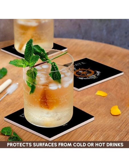 Juego de 8 Posavasos de Cerámica 3dRose Diseño Náutico