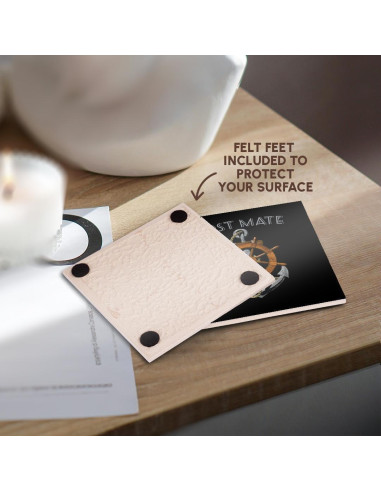 Juego de 8 Posavasos de Cerámica 3dRose Diseño Náutico