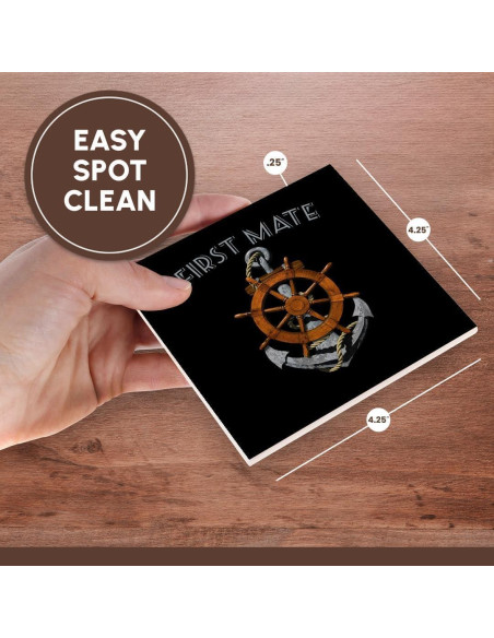 Juego de 8 Posavasos de Cerámica 3dRose Diseño Náutico