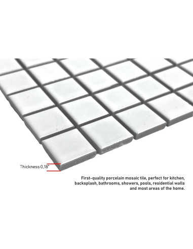 Azulejo Porcelánico Mate Blanco Tenedos 30.48x30.48 cm - 5 Hojas