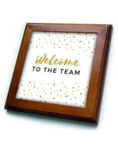 Azulejo Enmarcado 20x20 cm Bienvenido al Equipo 3dRose