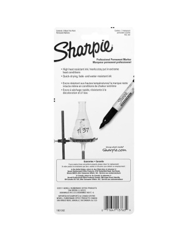 Marcador Permanente Industrial Sharpie 13763PP Negro - Paquete de 3