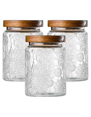 Paquete de 3 tarros de vidrio Adodeen 720ml herméticos