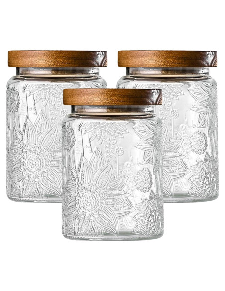 Paquete de 3 tarros de vidrio Adodeen 720ml herméticos