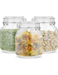 Set de 3 Tarros de Vidrio Herméticos JoyJolt 0.95 L 2