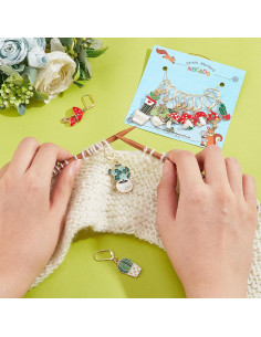 NBEADS 12 Marcadores de Puntos de Costura Plantas Esmalte 2